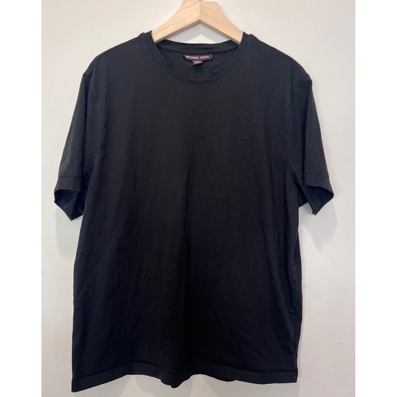 Michael Kors Mens T Shirt Black Short Sleeve Crew Neck Basic Logo XL - Picture 1 of 5